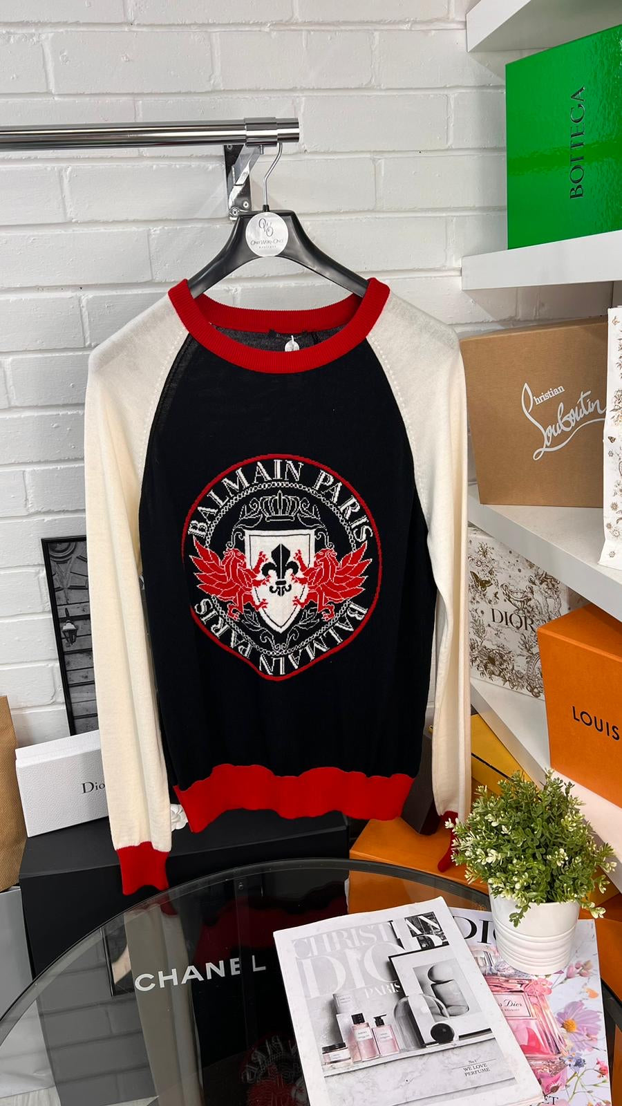 Red balmain clearance jumper