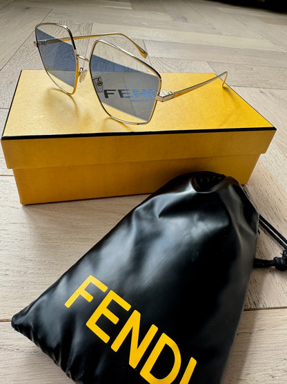 Fendi Blue Two Tone Pentagon Frame Sunglasses