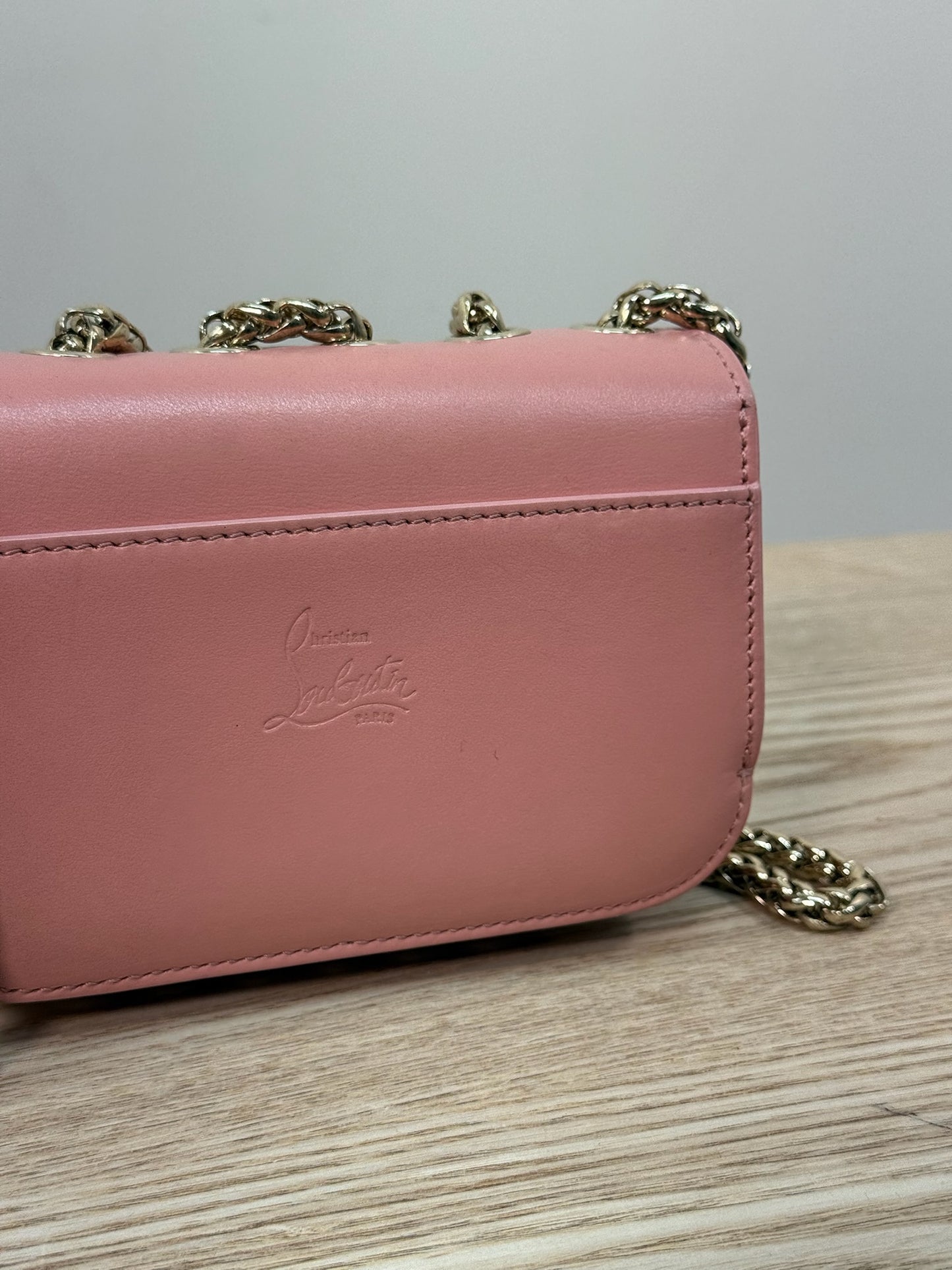 Chrisitan Louboutin Pink Leather Spiked Sweet Charity Bag - One Size