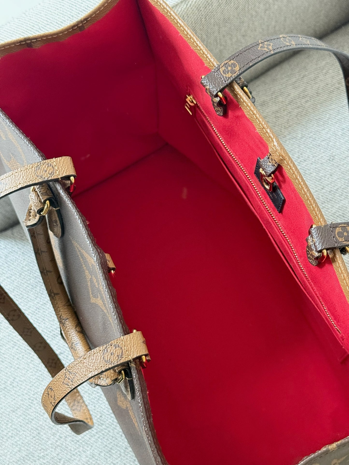 Louis Vuitton OnTheGo GM Tote Bag Monogram Brown Leather Bag