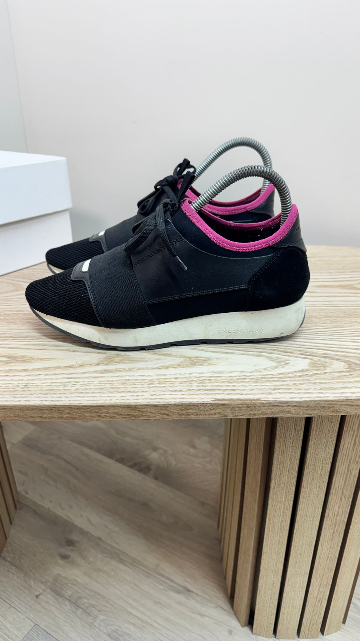 Balenciaga Pink Black Race Runner Trainers – EU 38 / UK 5