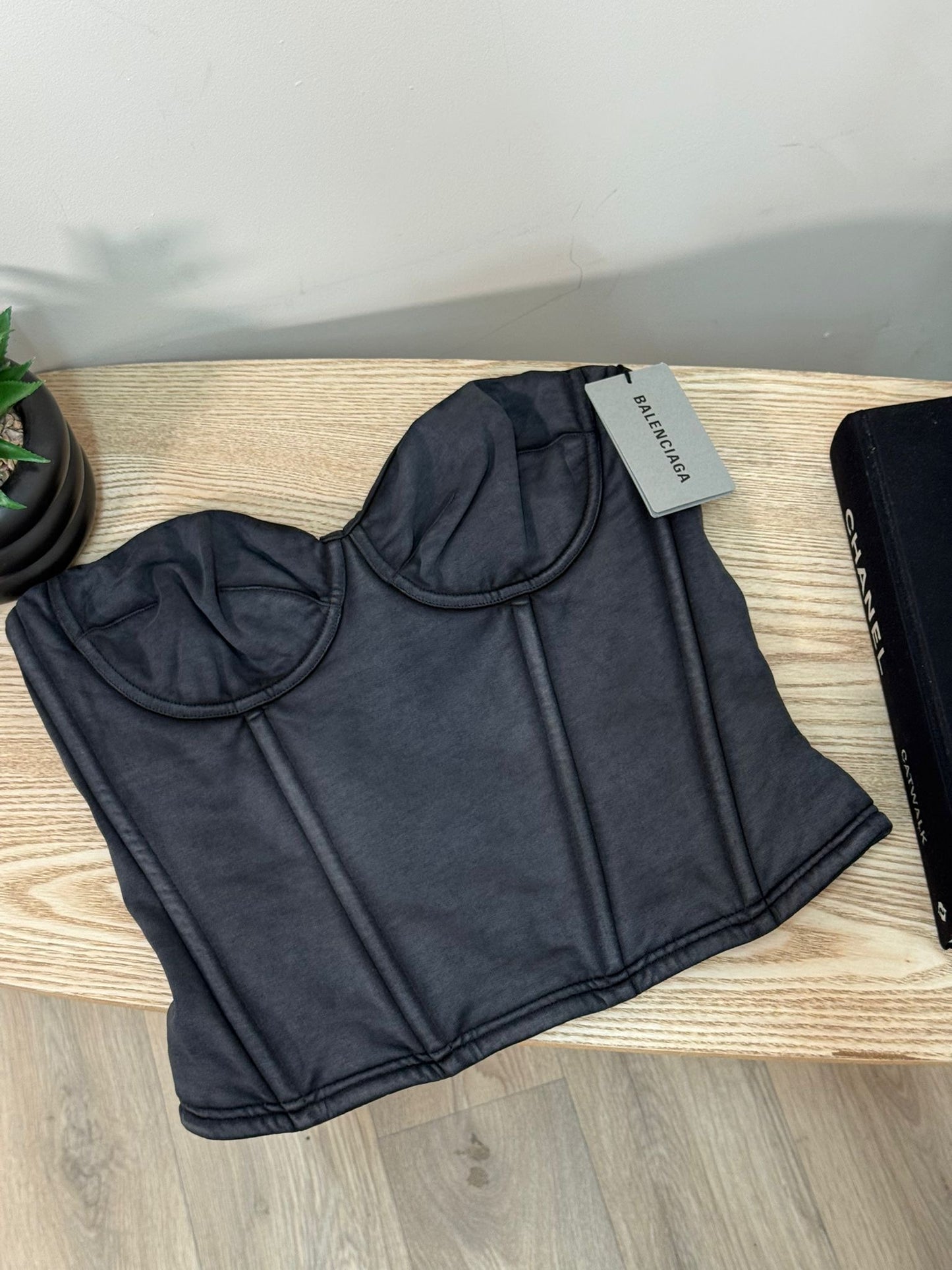 Balenciaga Washed Black Corset - Size 28/XS