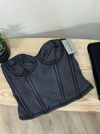 Balenciaga Washed Black Corset - Size 28/XS