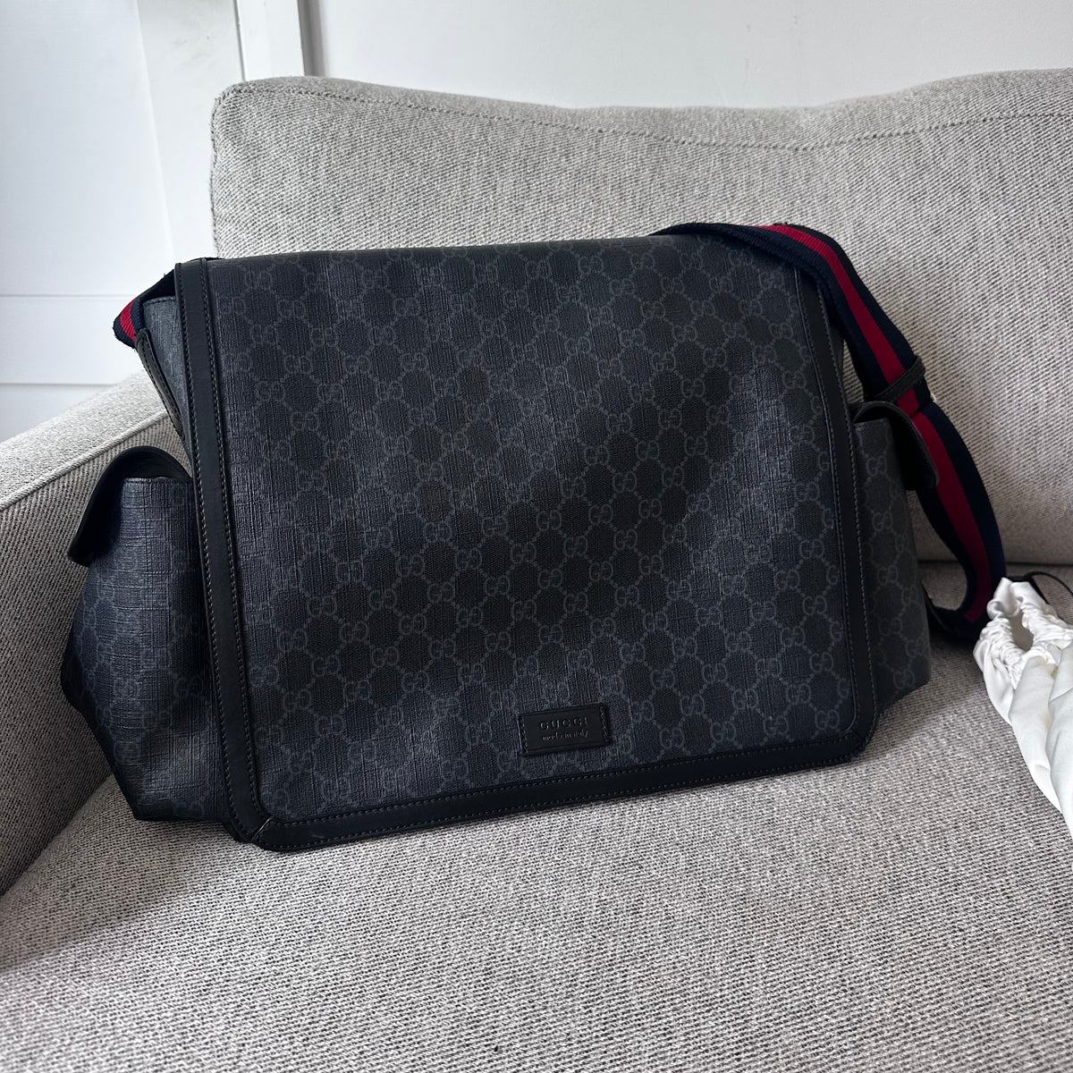Gucci Navy Red GG Supreme Baby Changing Bag