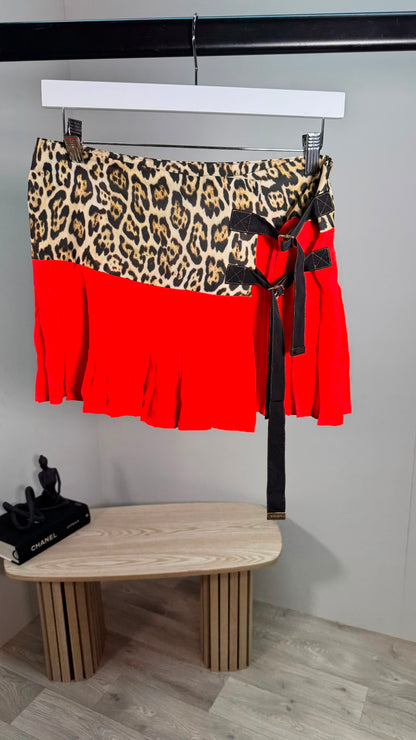 Roberto Cavalli Red Printed Skirt – IT 40