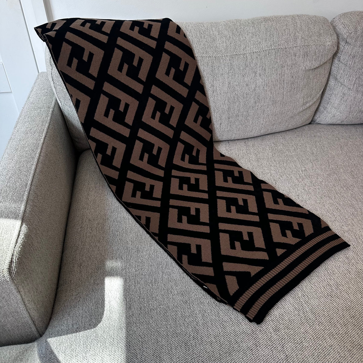 Fendi Black FF Print Scarf