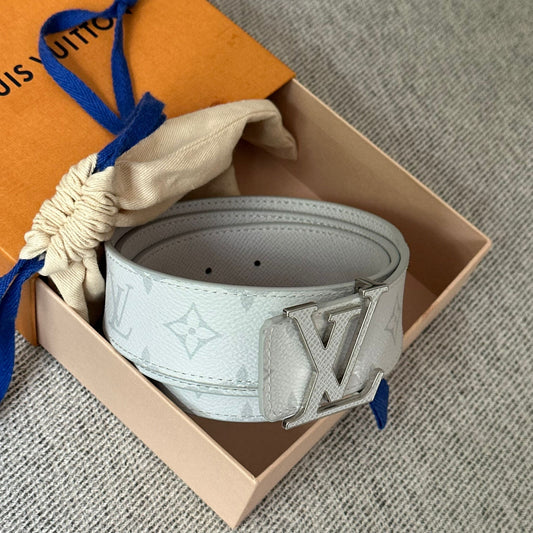 Louis Vuitton White LV Monogram Belt