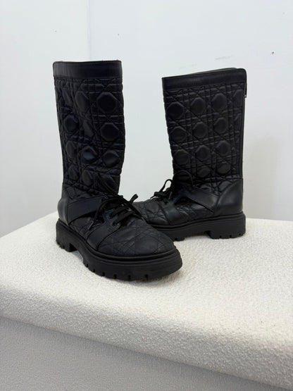 Kids Dior Black Cannage Technical Fabric Boots-  Eu 33/ UK 1