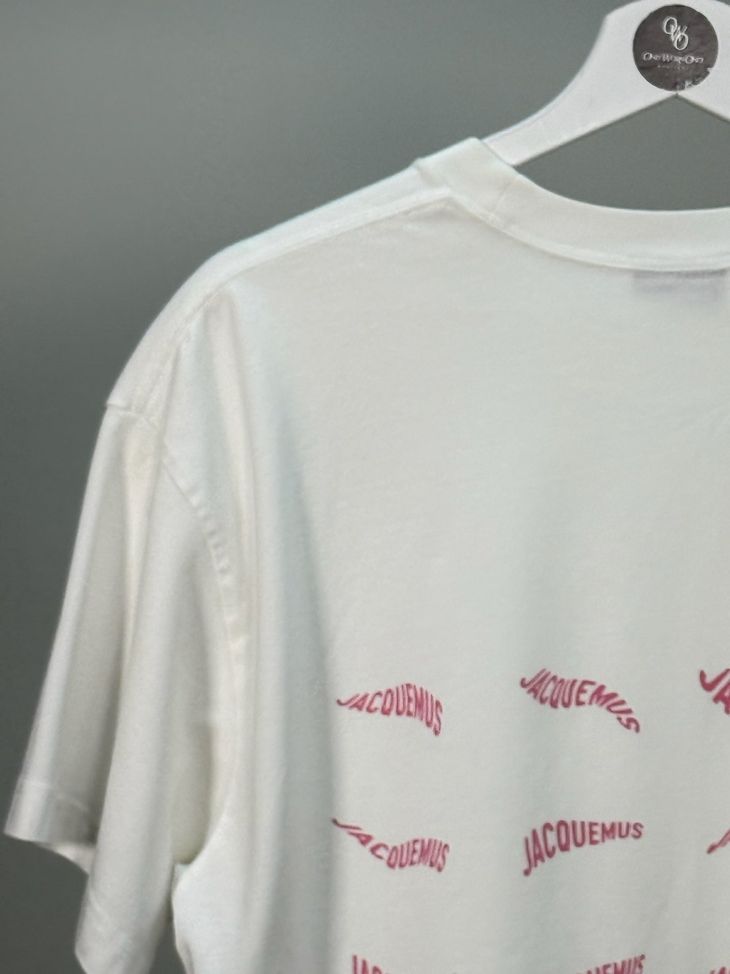 Jacquemus White Pink Le Vague Cotton T-Shirt - Large