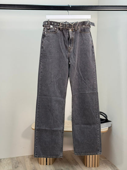 Y/Project Black Denim Buckle Straight Leg Jeans - Unisex denim 27