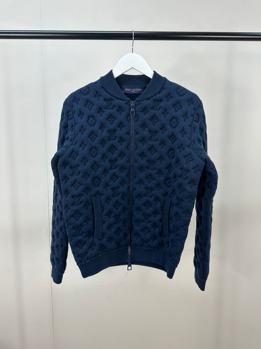 Louis Vuitton Navy Embossed Monogram Pilot Jacket -  Small