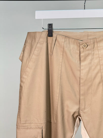 Jeanius Bar Atelier Panelled Twill Cargo Trousers In Beige - Waist 36