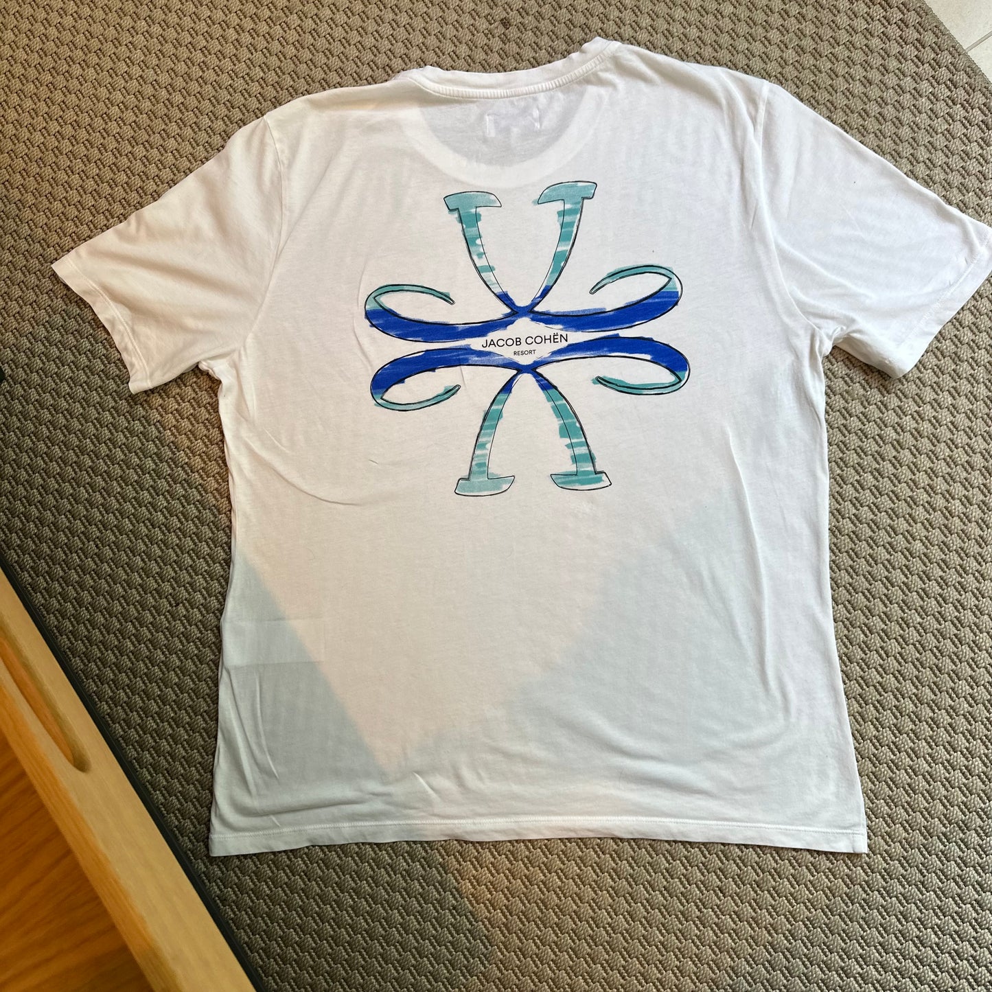 Jacob Cohën Men's white and blue logo T-shirt - XXL