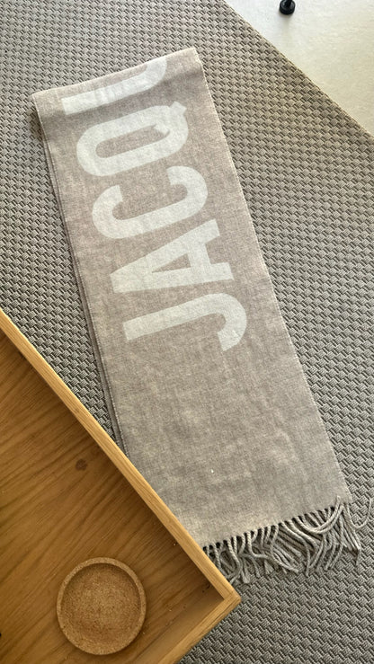Jacquemus Beige Virgin Wool Logo Scarf – One Size