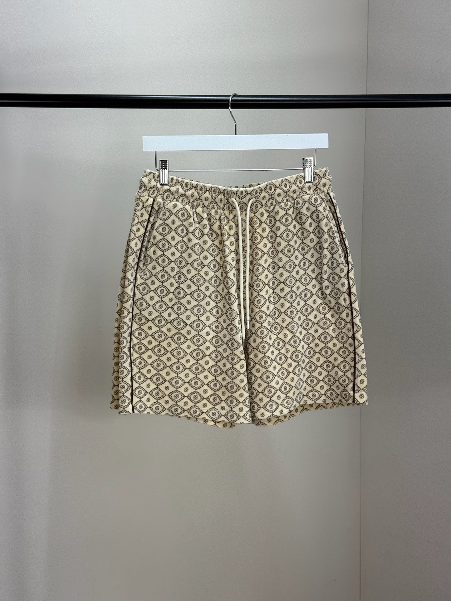 Drole De Monsieur Beige And Brown Zip Up Jacket and Shorts Set - Large