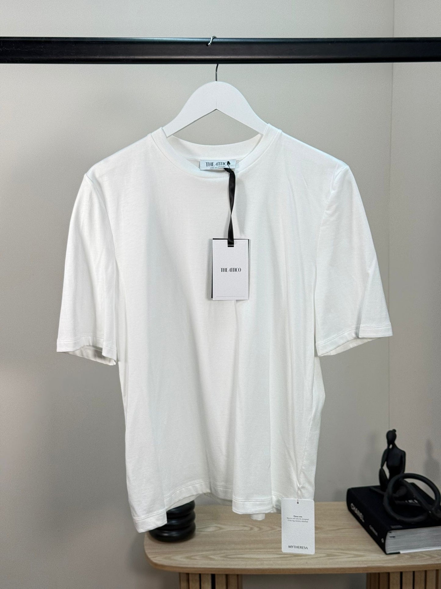 The Attico White Join Us Upstairs Plain T-shirt - Brand New IT 38/S-M