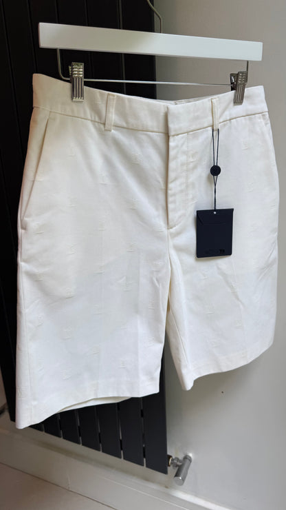 Louis Vuitton White LV Multi Logo Chino Shorts New in Tags - 46 UK XS