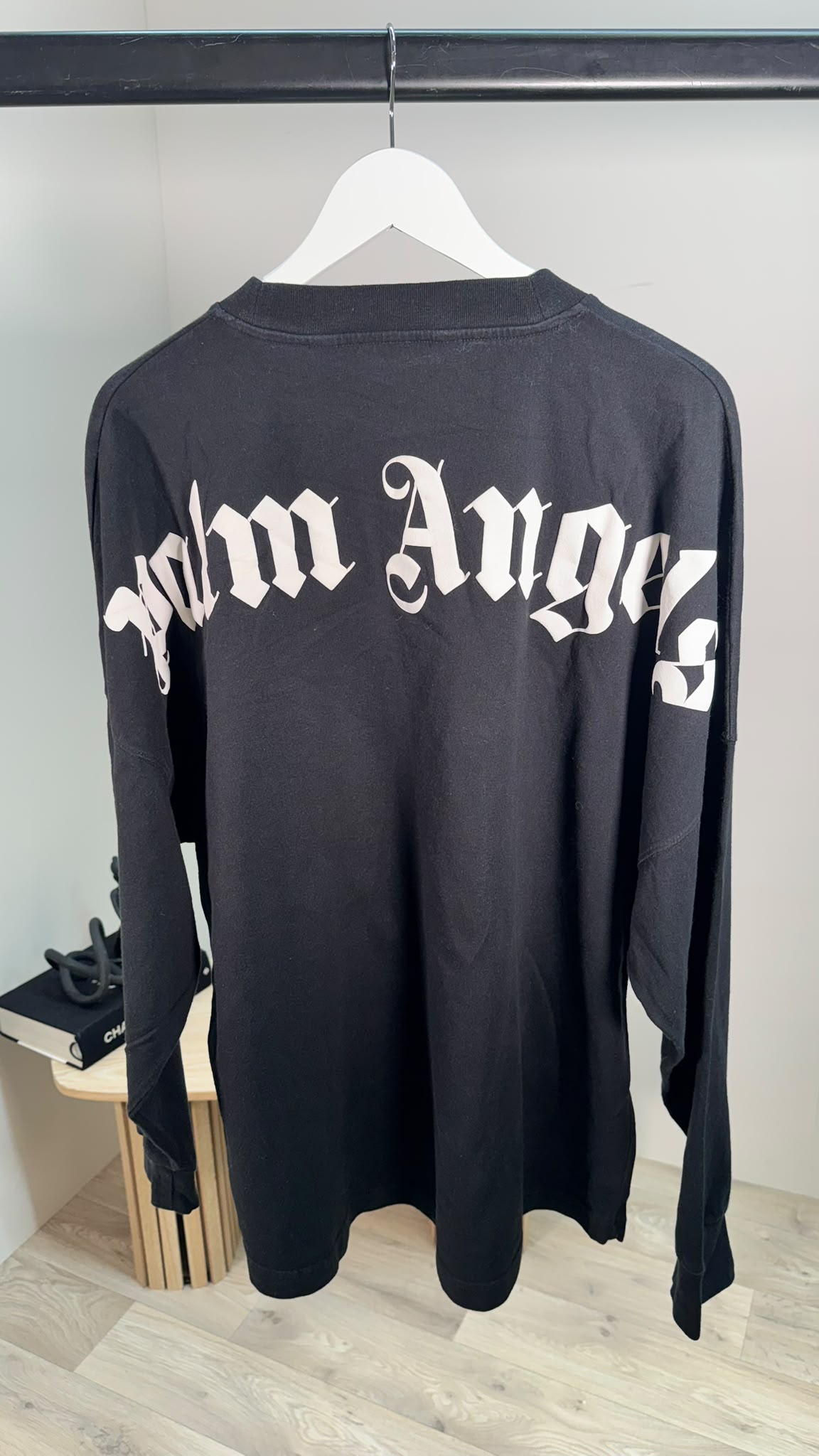 Palm Angels Black Long Sleeve Logo Top – XL
