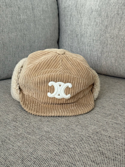 Celine Triomphe Shapka in shearling Hat