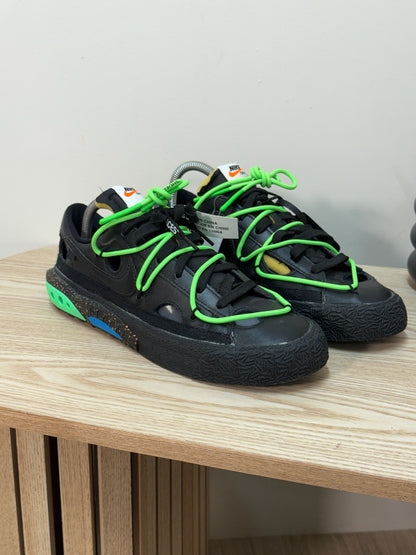 Nike X Off-White Nike Blazer Low Off-white Black Electro Green - Uk 8