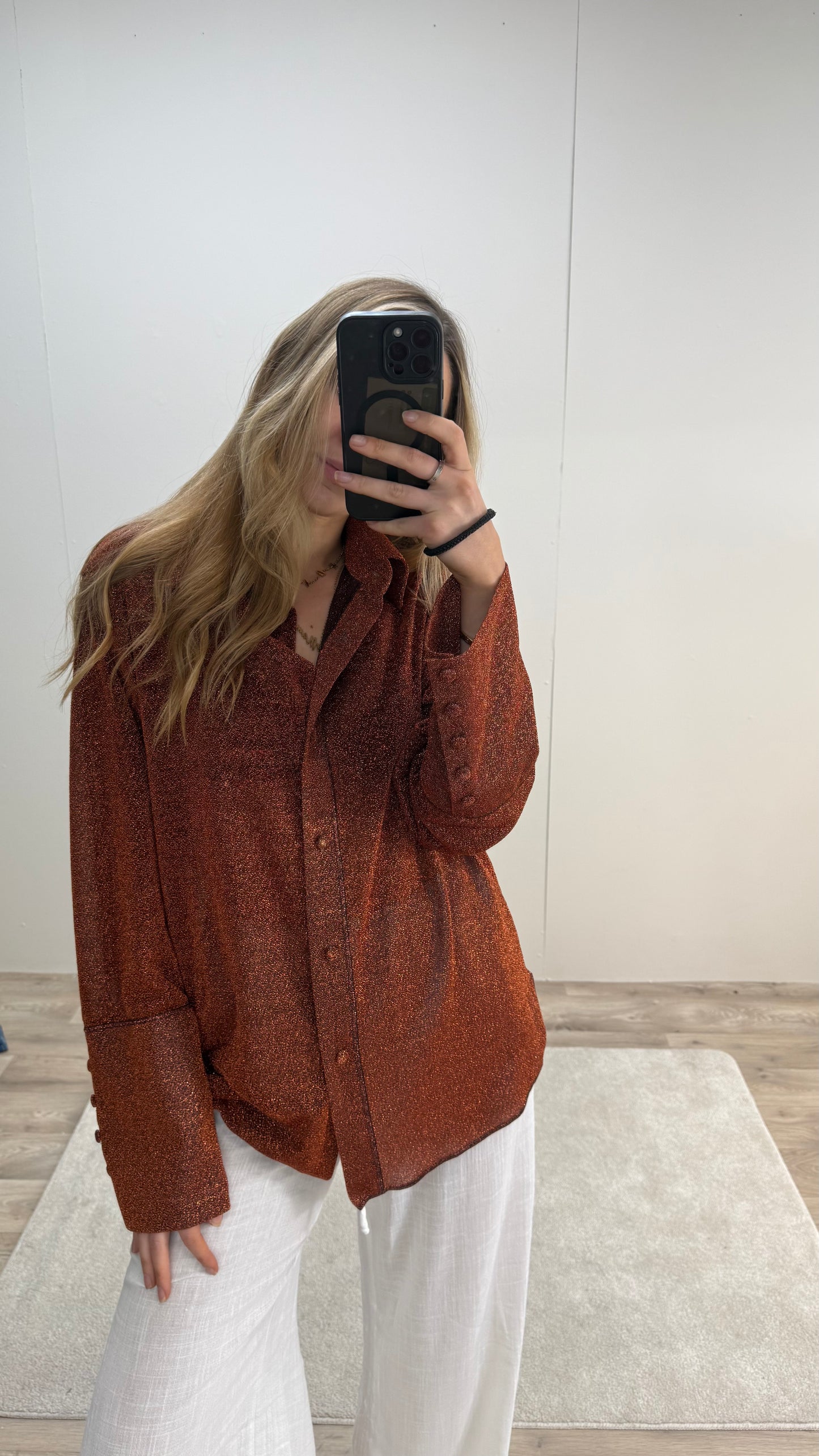 Oséree Bronze Glitter Lumier Shirt S-M