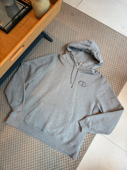 Dior Grey CD Logo Embroidered Hoodie – 3XL