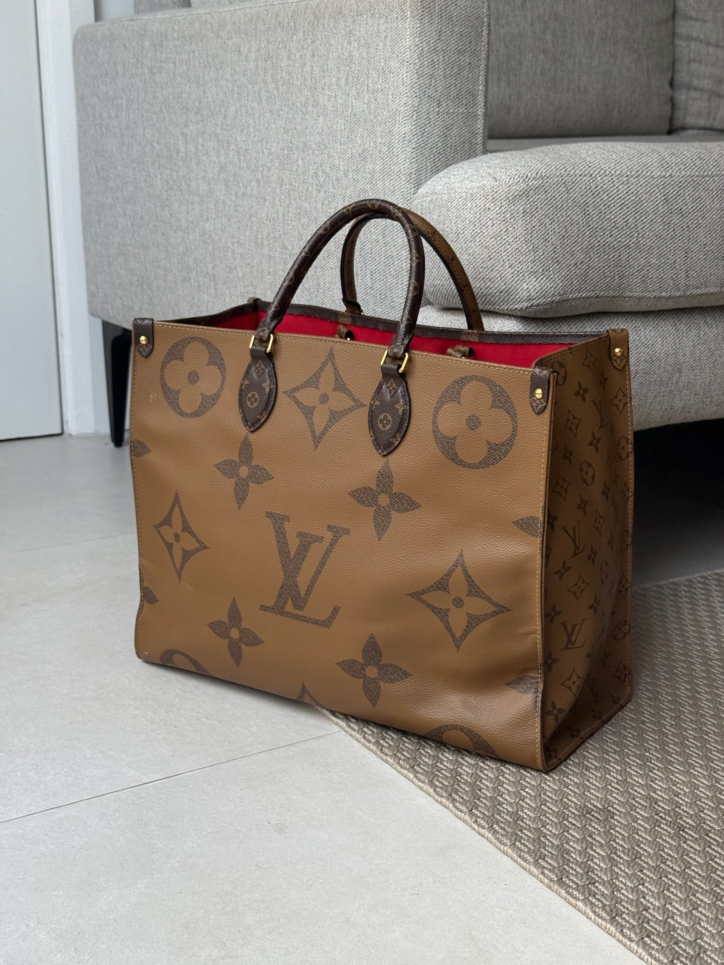 Louis Vuitton OnTheGo GM Tote Bag Monogram Brown Leather Bag