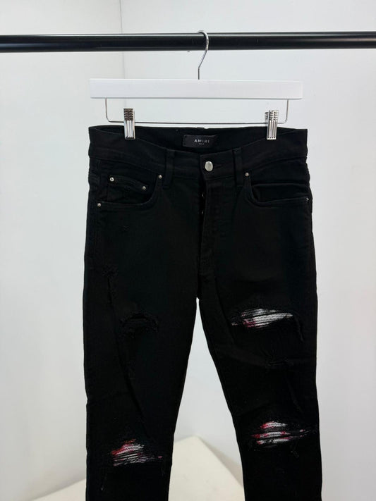 Amiri Black Pink MX1 Ripped Jeans -30