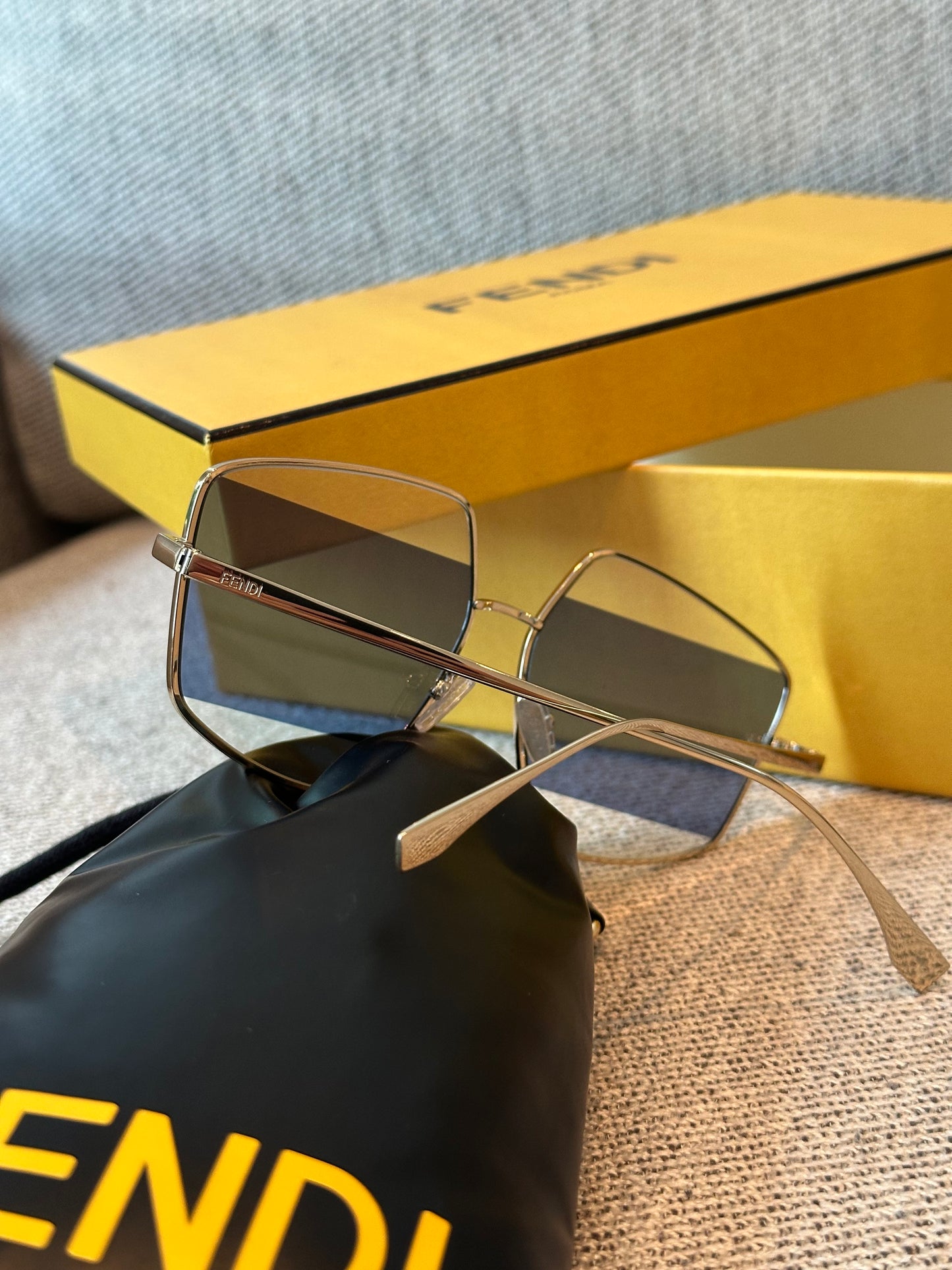 Fendi Blue Two Tone Pentagon Frame Sunglasses