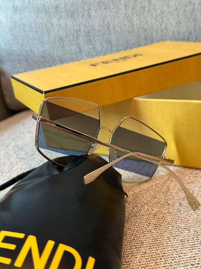 Fendi Blue Two Tone Pentagon Frame Sunglasses
