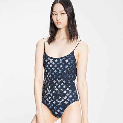 Louis Vuitton Blue Mahina Monogram One Piece Swimsuit-40/UK10
