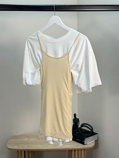 Maison Margiela Beige Camisole Top Layered Over A White T-shirt - New In Tags Small