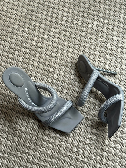 Alexander Wang Gray Julie 105mm Nylon Tubular Heeled Sandals - UK 5.5