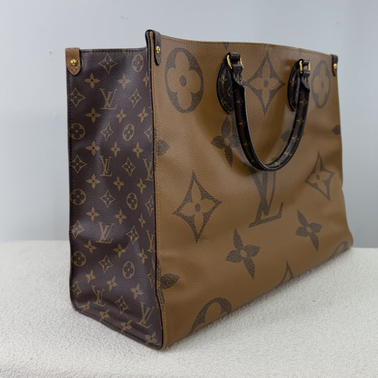 Louis Vuitton OnTheGo GM Tote Bag Monogram Brown Leather Bag