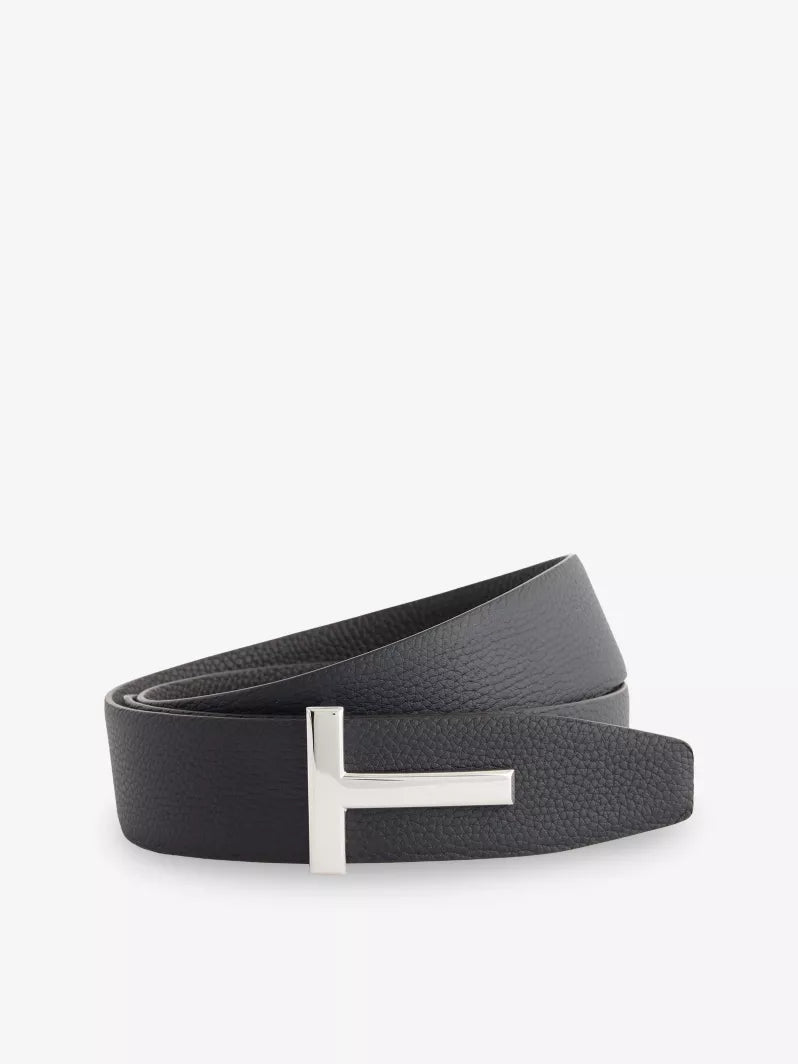 Tom Ford Black Leather TG 100cm Belt- Brand New In Box
