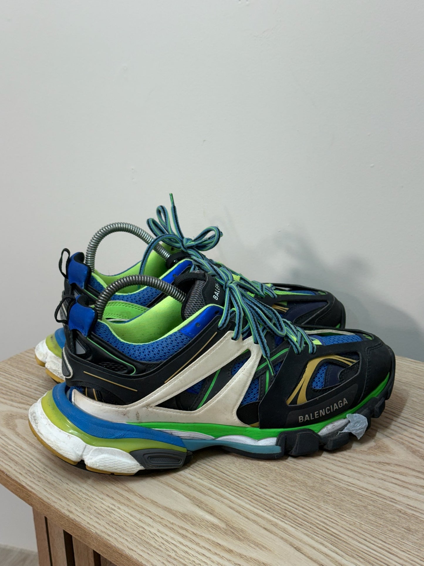 Balenciaga Black Green Blue Track Trainers - 42/uk8