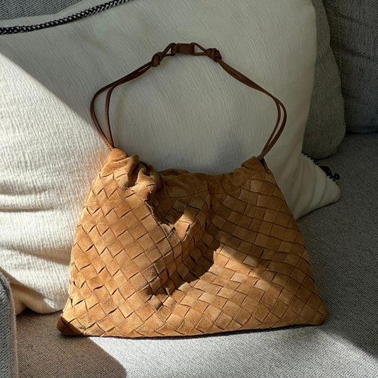 Bottega Veneta Pouch Suede Intreccio Bag – Brand New