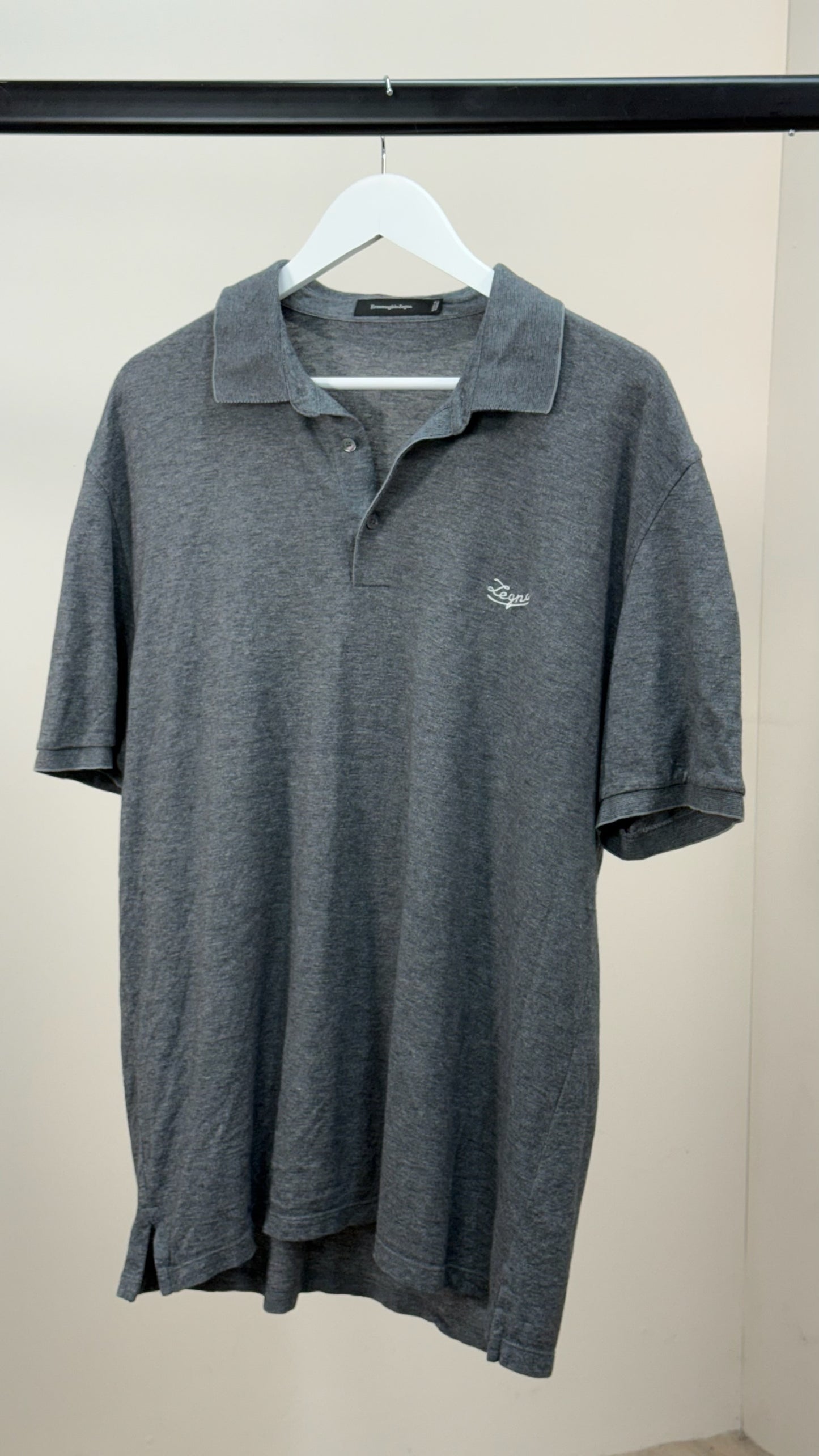 Zegna Grey Logo Polo T-Shirt - XXL