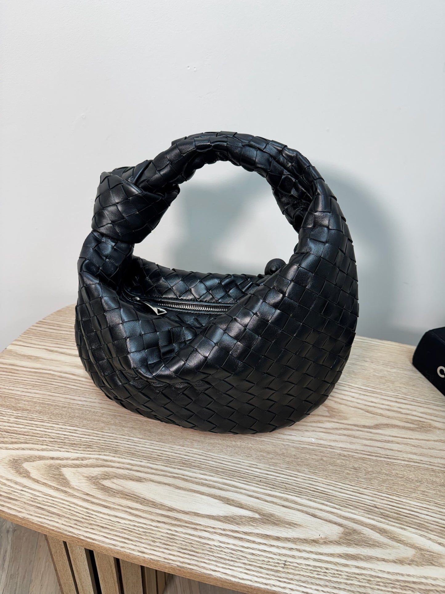 Bottega Veneta Black Lambskin Leather Jodie Suede Hobo Bag – New No Tags