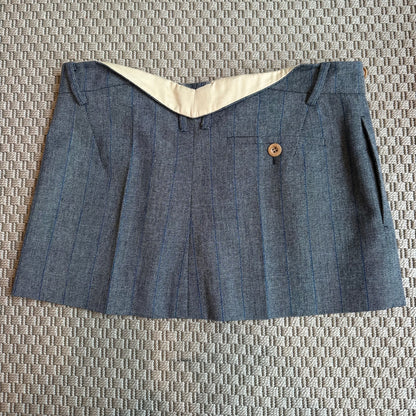 Prada Blue Pinstriped Mini Skirt, Brand New  - IT 38/S-M