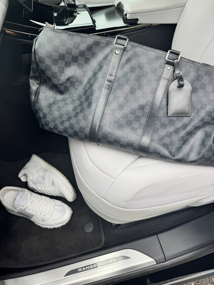 Louis Vuitton Black Damier Graphite Canvas Keepall Travel Bag – 55