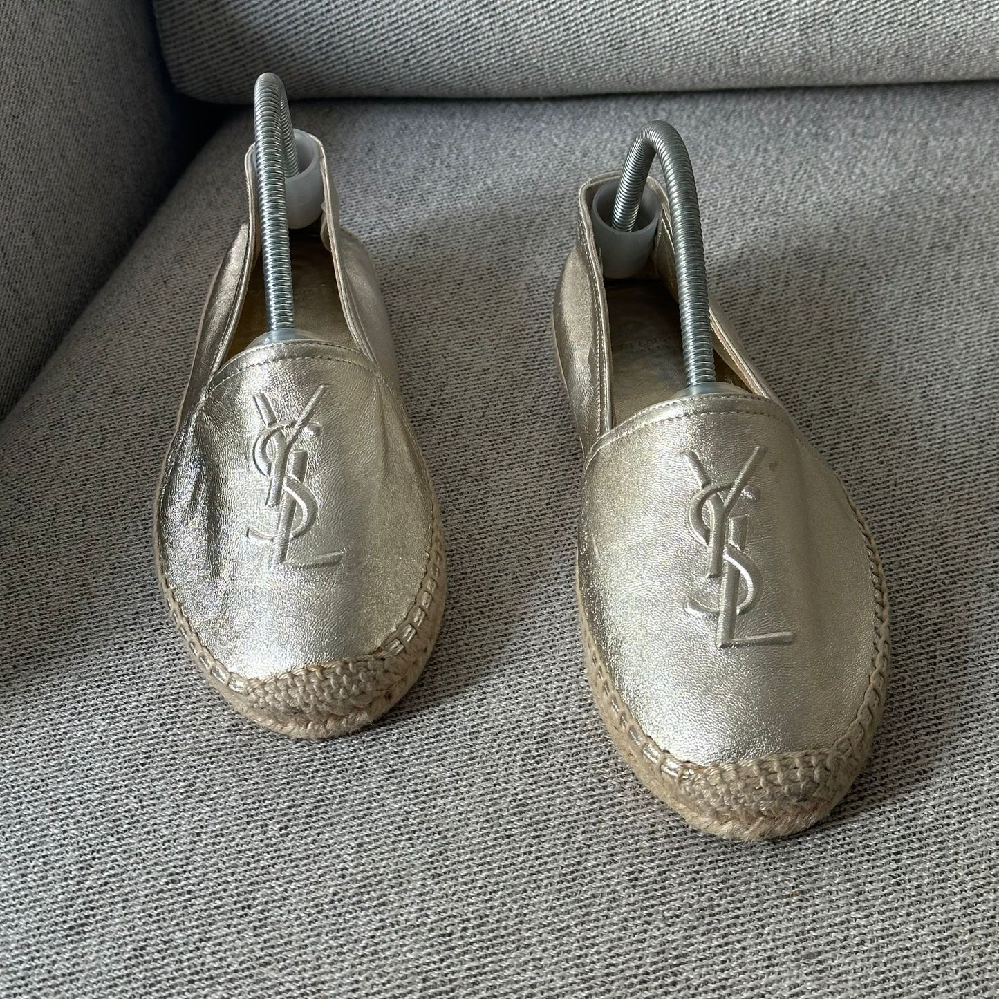 YSL Gold Metallic Espadrille Pumps – UK 6