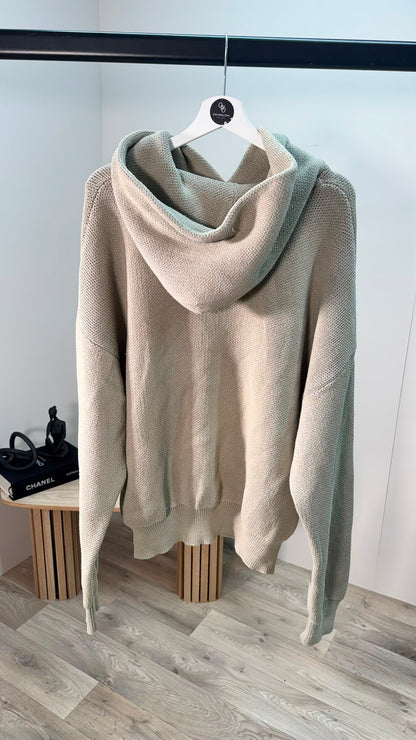 Fear of God Essentials Oatmeal Knit Logo Hoodie – Large