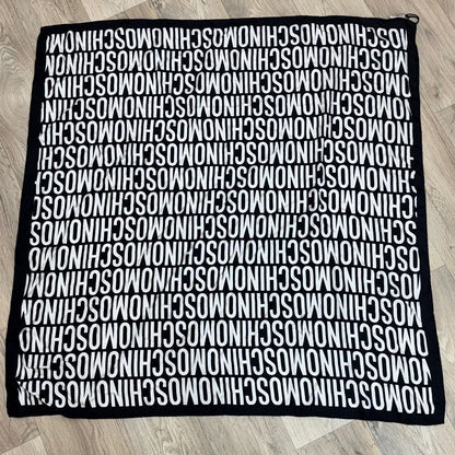 Moschino Black And White Multi Logo Scarf