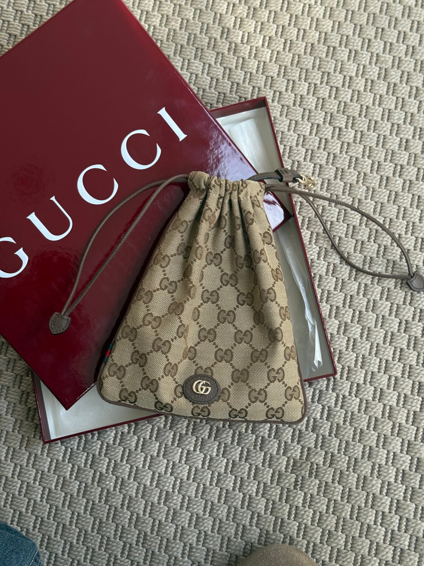 Gucci Beige & brown Minuet pouch charm