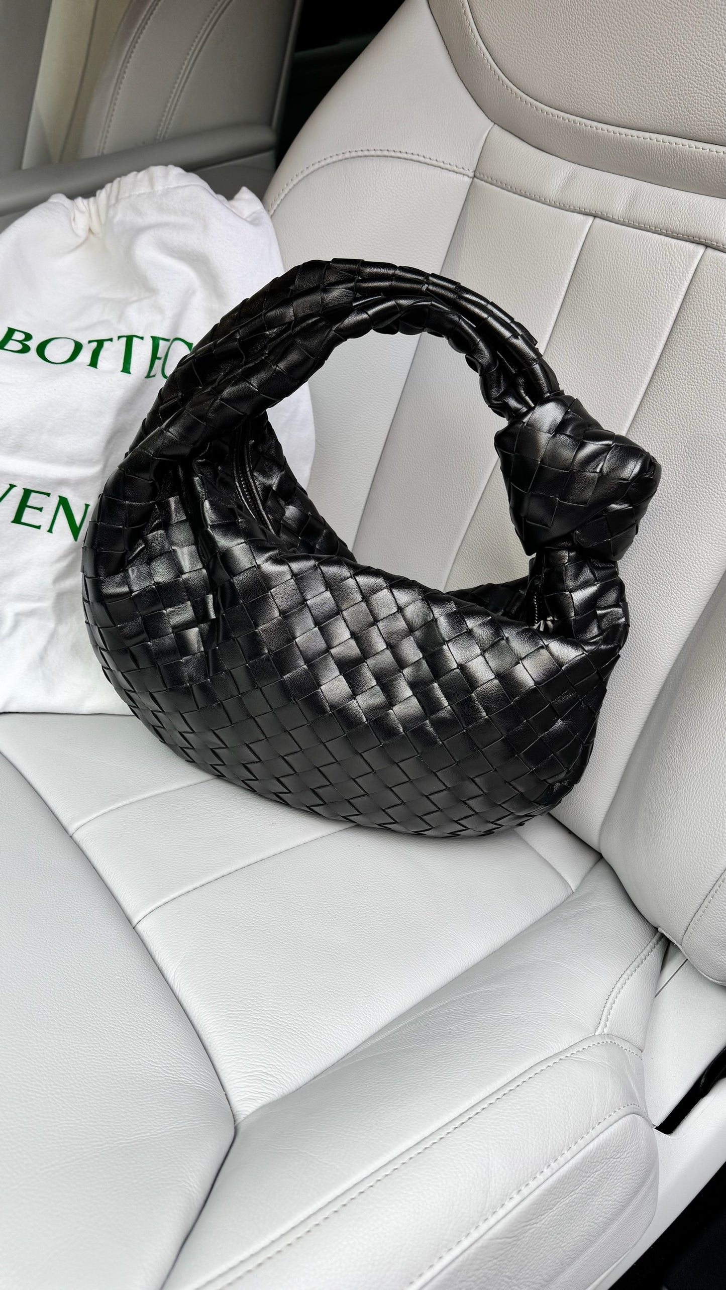 Bottega Veneta Black Lambskin Leather Jodie Suede Hobo Bag – New No Tags