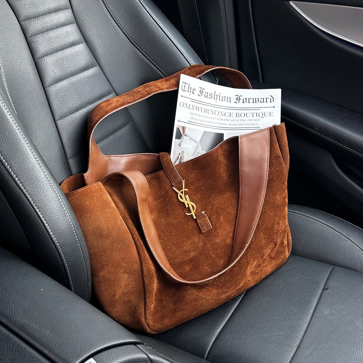 Saint Laurent Le 5 À 7 Bea Suede Tote Bag