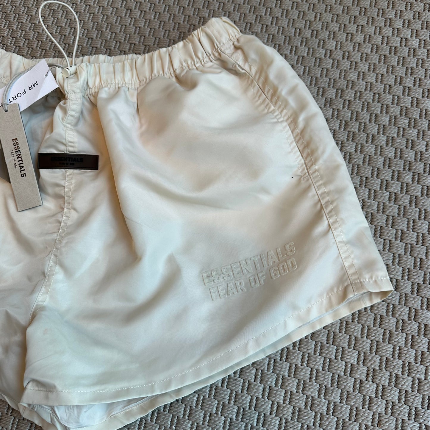 Essentials Cream Nylon Shorts – New In Tags Large