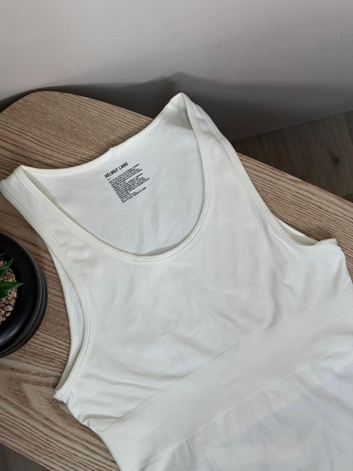 Helmut Lang White Tie Top - M/L