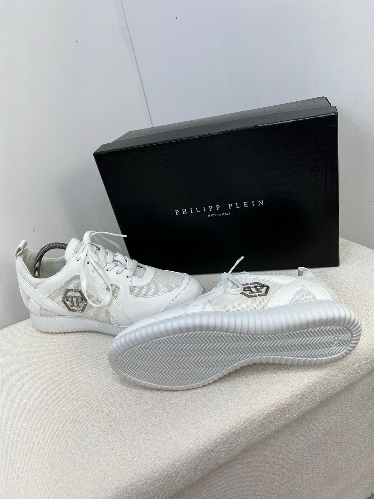 PHILLIP PLEIN White PP Predator Chunky Trainer - UK 8